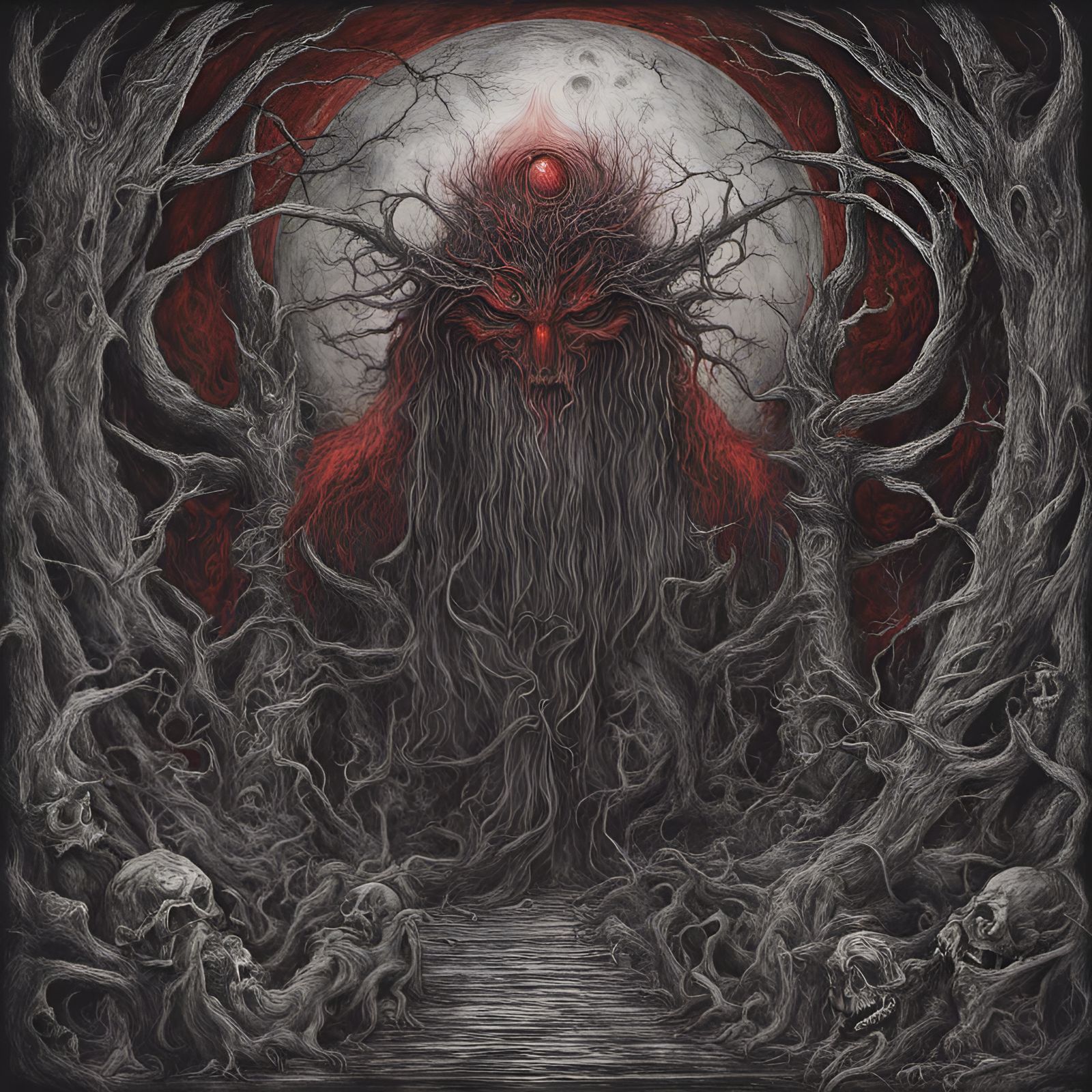 Gates of Hell: Red Moon Horror in Black Metal Style