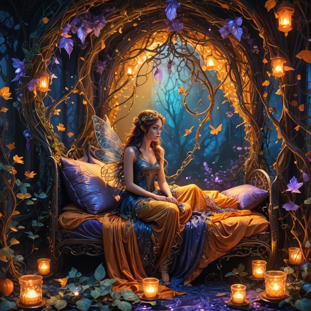 Fairy in Dystopian Fantasy Chamber Concept Art