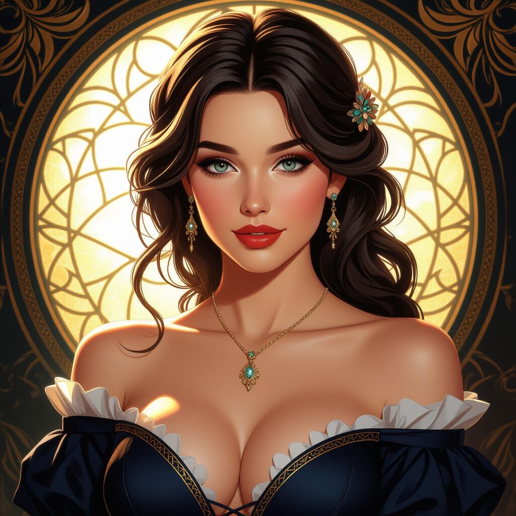 Cozy Lady Portrait in Dynamic Lighting