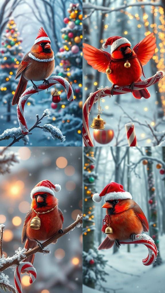 Vibrant Cardinal in Festive Wonderland