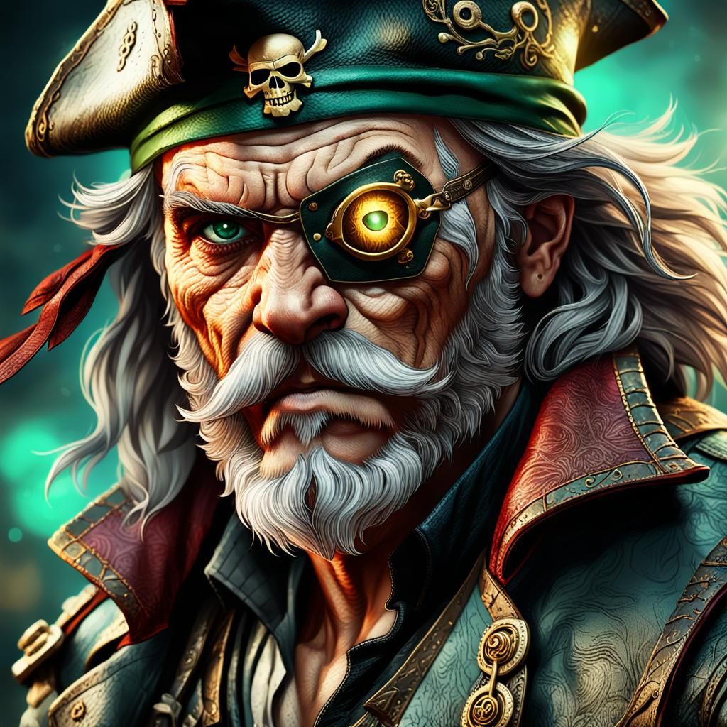 Grizzled Pirate with Mysterious Eye Patch Concept Art