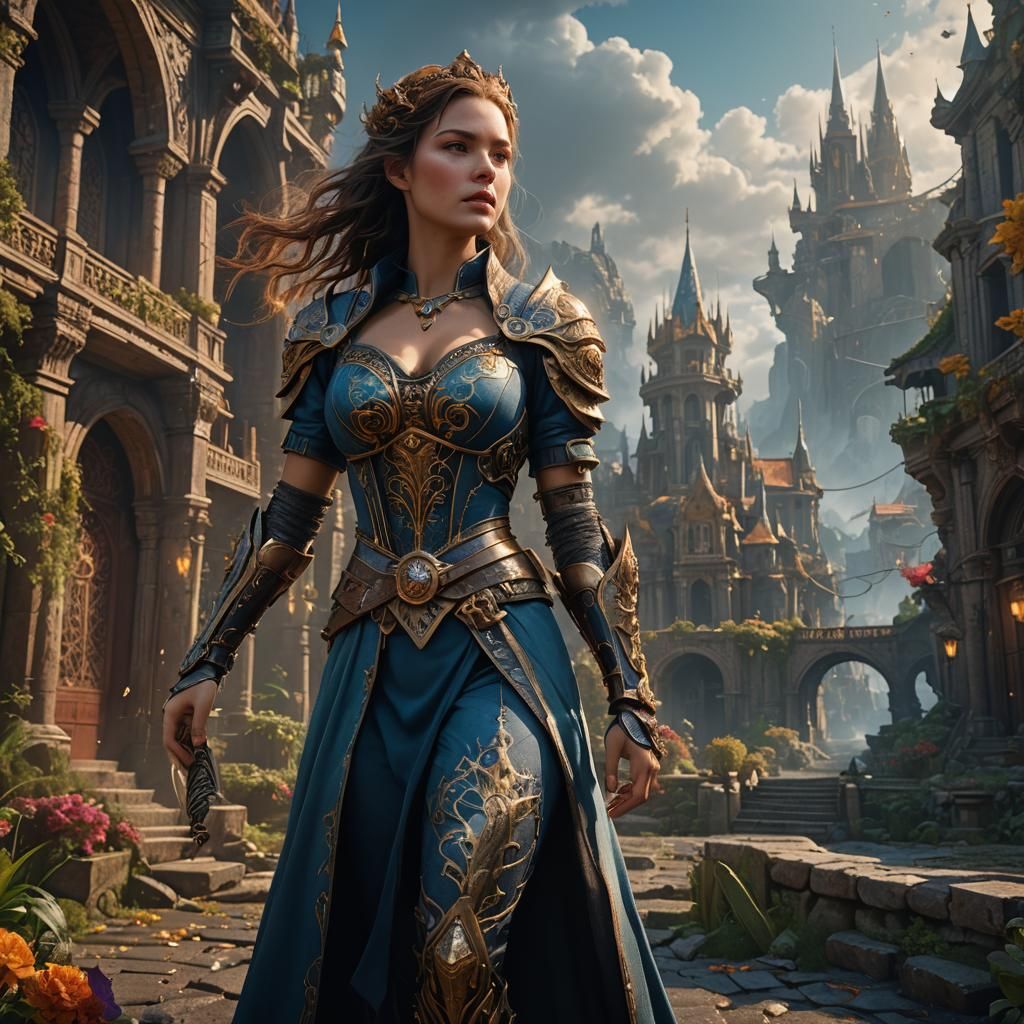 Attractive Woman in Detailed Fantasy Concept Art
