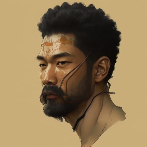 Detailed Portrait of Afro Eurasian Man in Unreal Engine