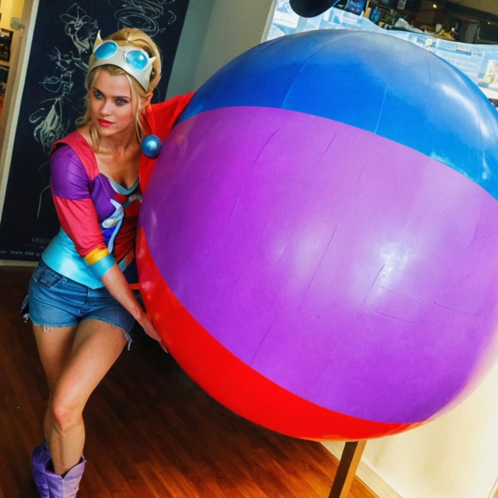 Amora the Enchantress with Beach Ball, Marvel Comic Art