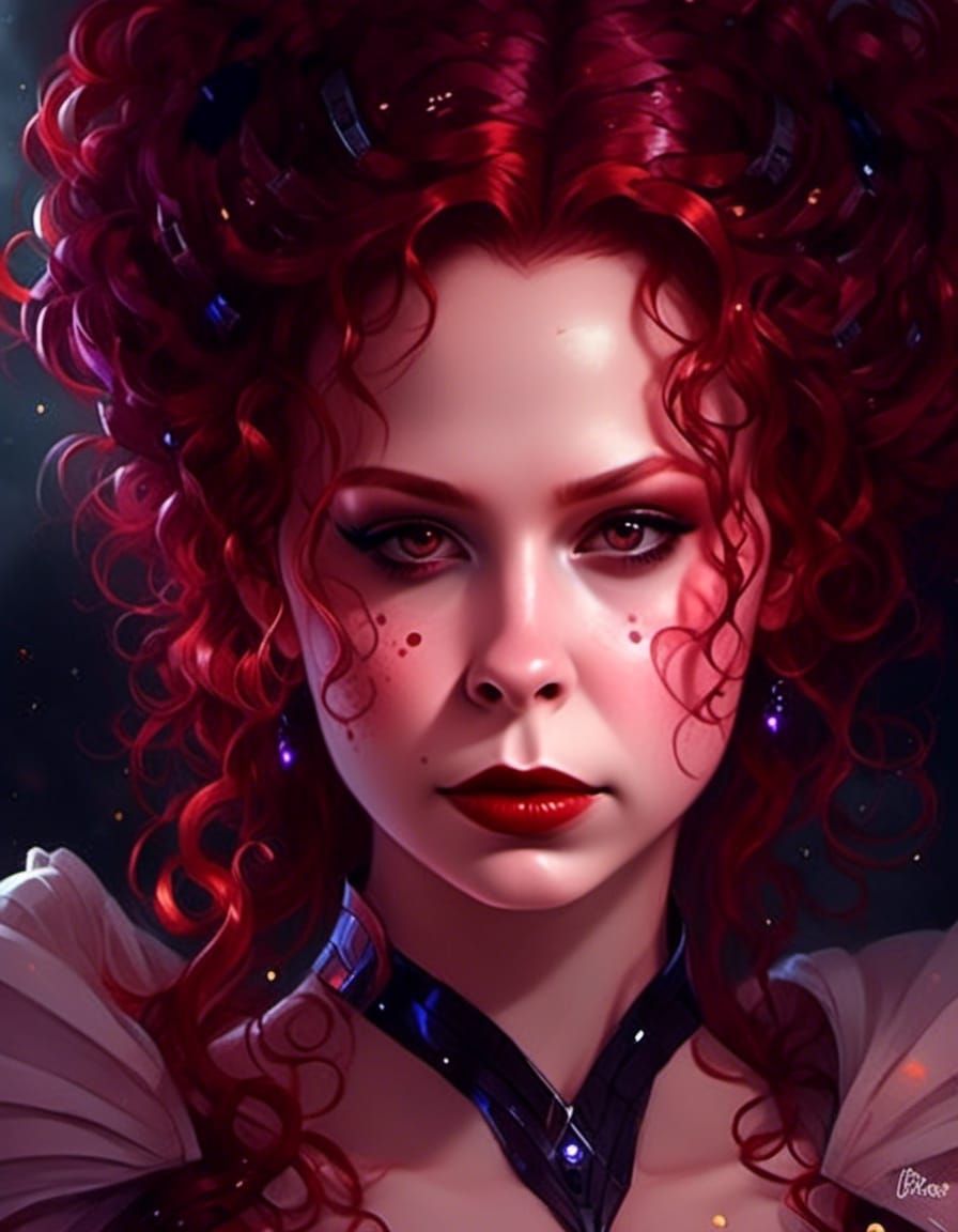 Cyberpunk Vampiress Portrait with Vivid Makeup