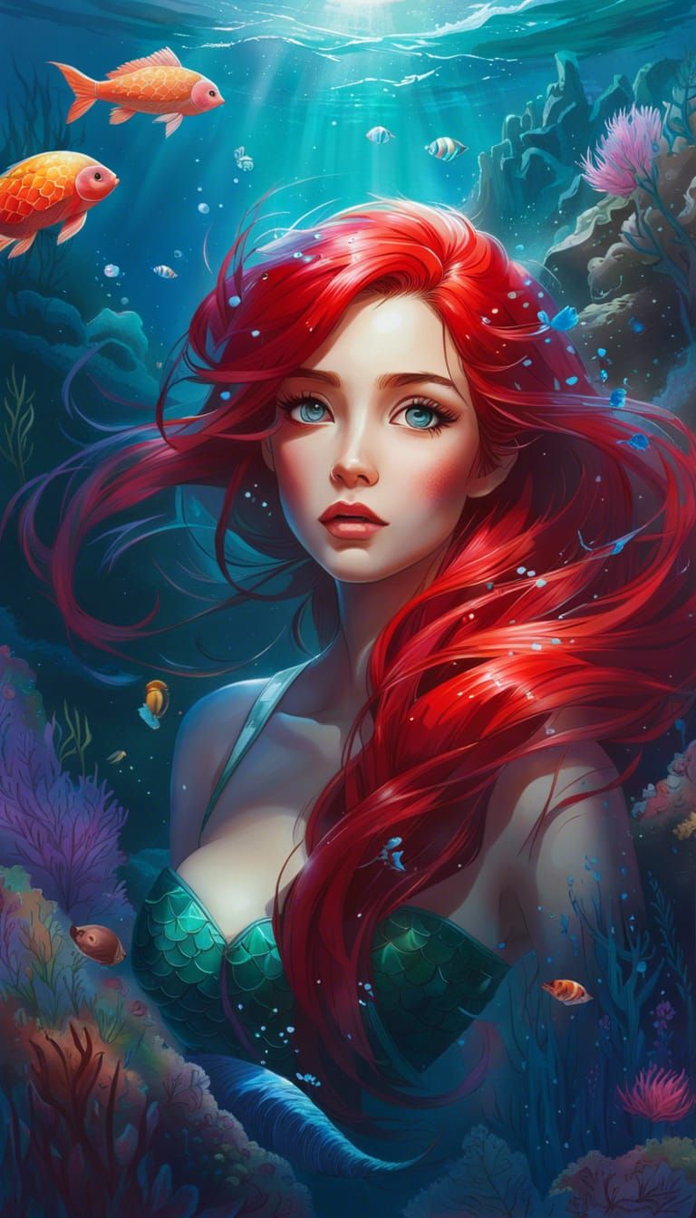 Ariel, the Little Mermaid: Anime Portrait