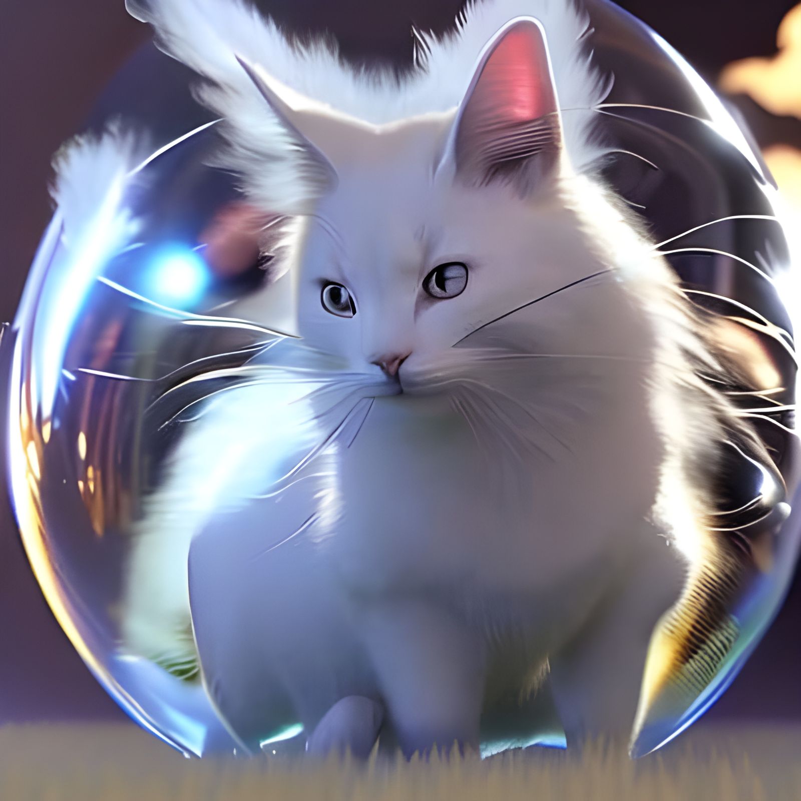 Balloon Floating in Bubble with Clouds: 8k Art