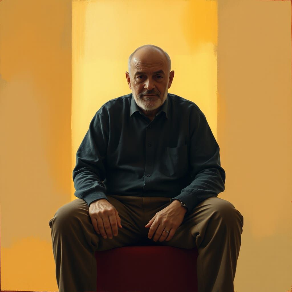 Father in Serene Room: Rothko-Style Abstract