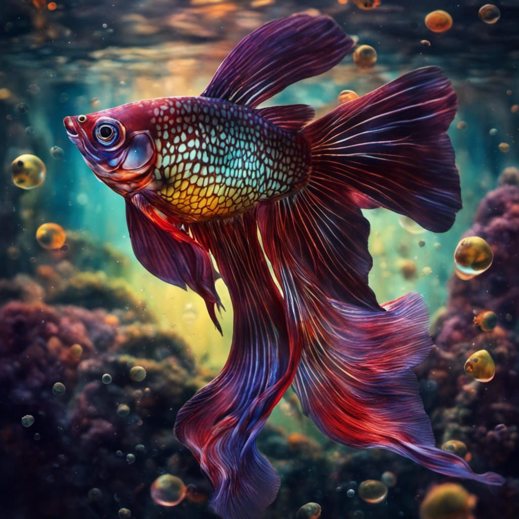 Fantail guppy fish