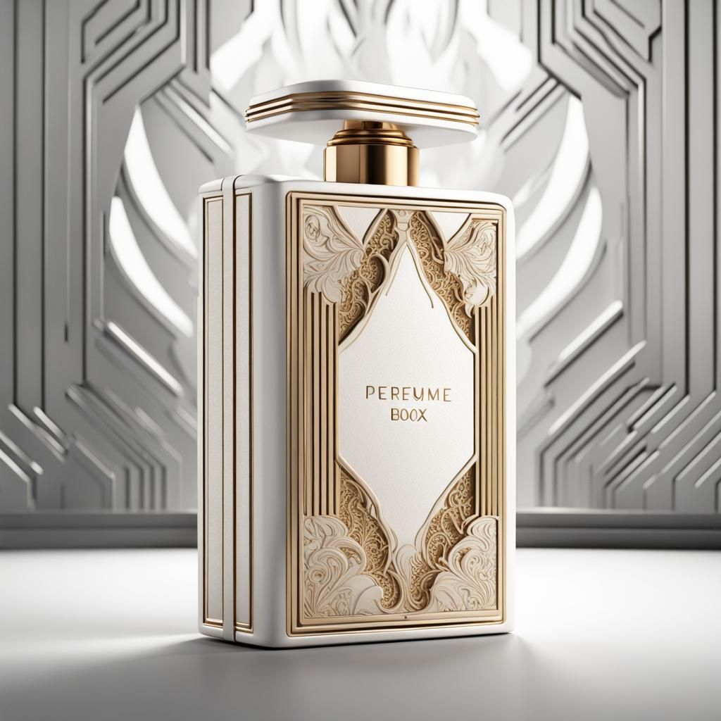 Elegant Art Deco Perfume Box Mockup