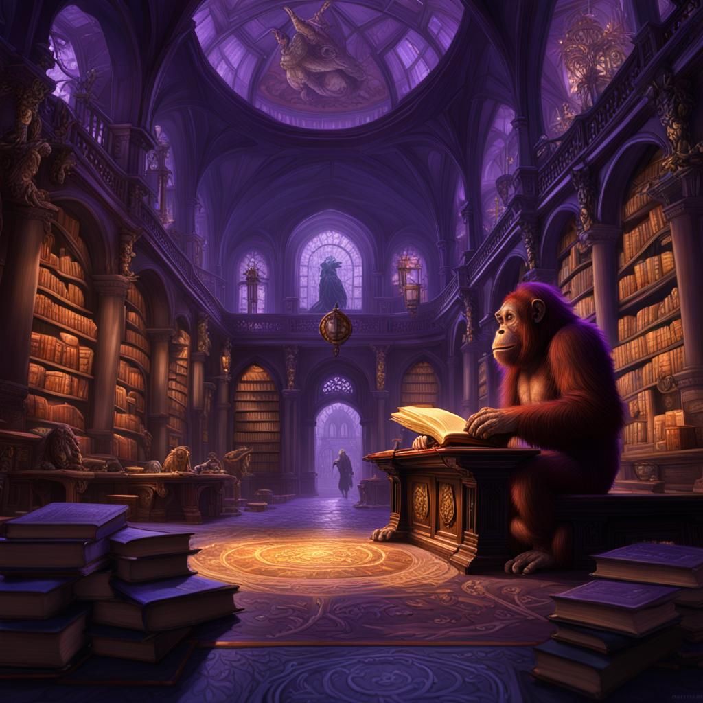 Discworld's Unseen University Library: Dark Fantasy Concept ...