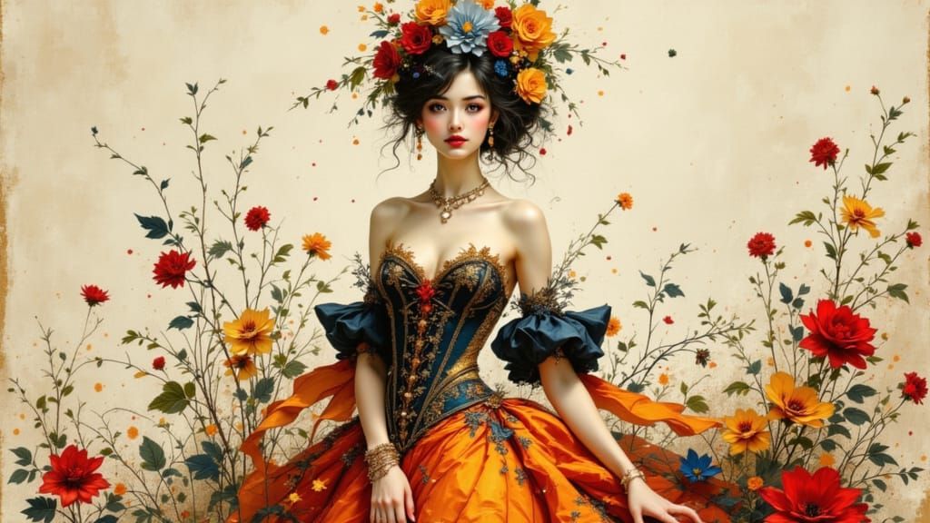 Opulent Rococo Lady in Summer Dress