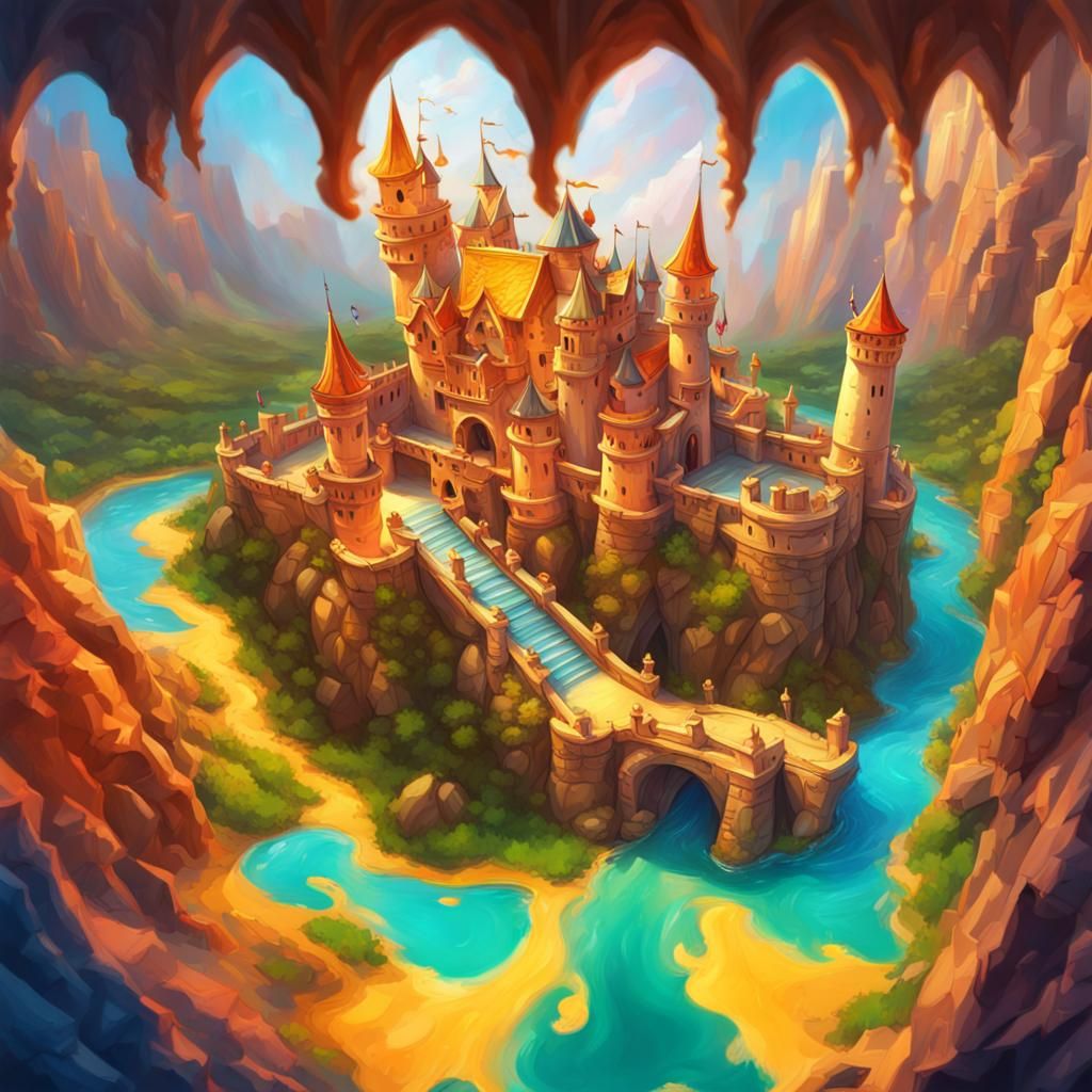 Fantasy castle evolved from Escher playplace
