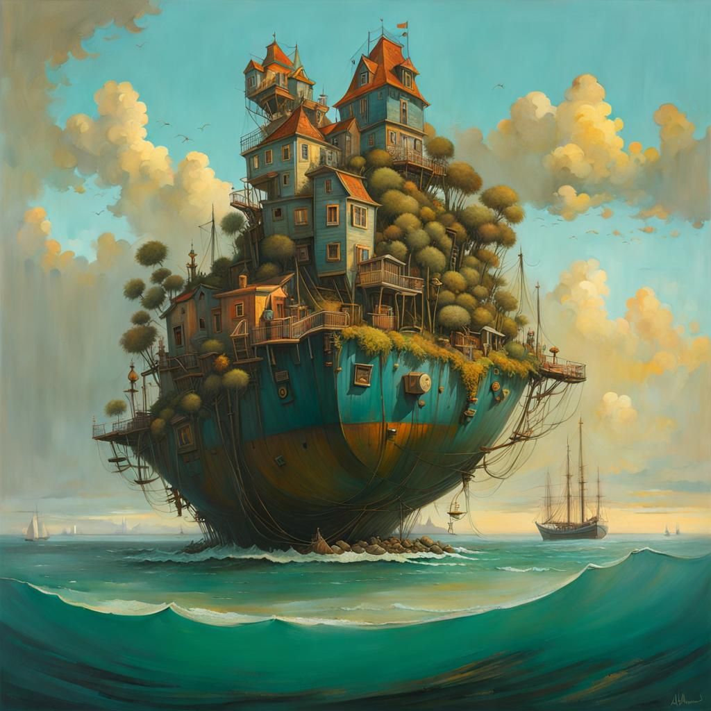 Maximalist Seascape by Alejandro Burdisio: Oil Tanker