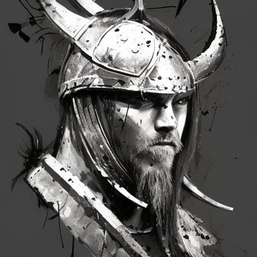 Viking Warrior in Textured Speedpaint Style