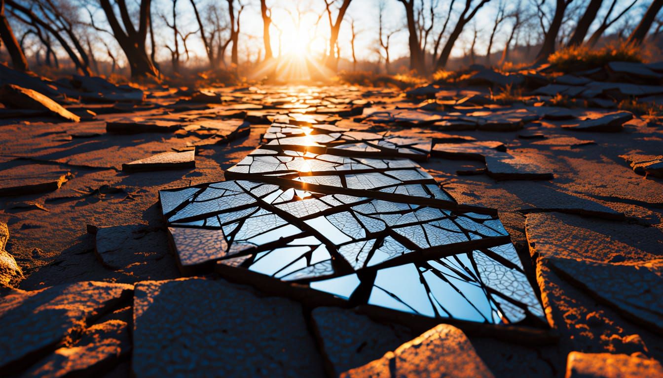 Vibrant Sunset Abstract Sculpture in a Dreamlike Aesthetic