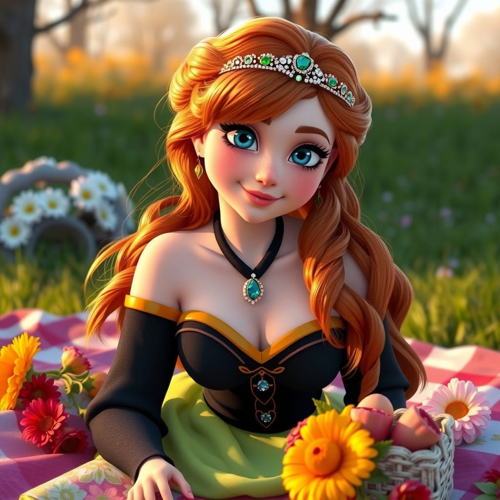 Disney's Queen Anna in Vibrant Spring Portrait