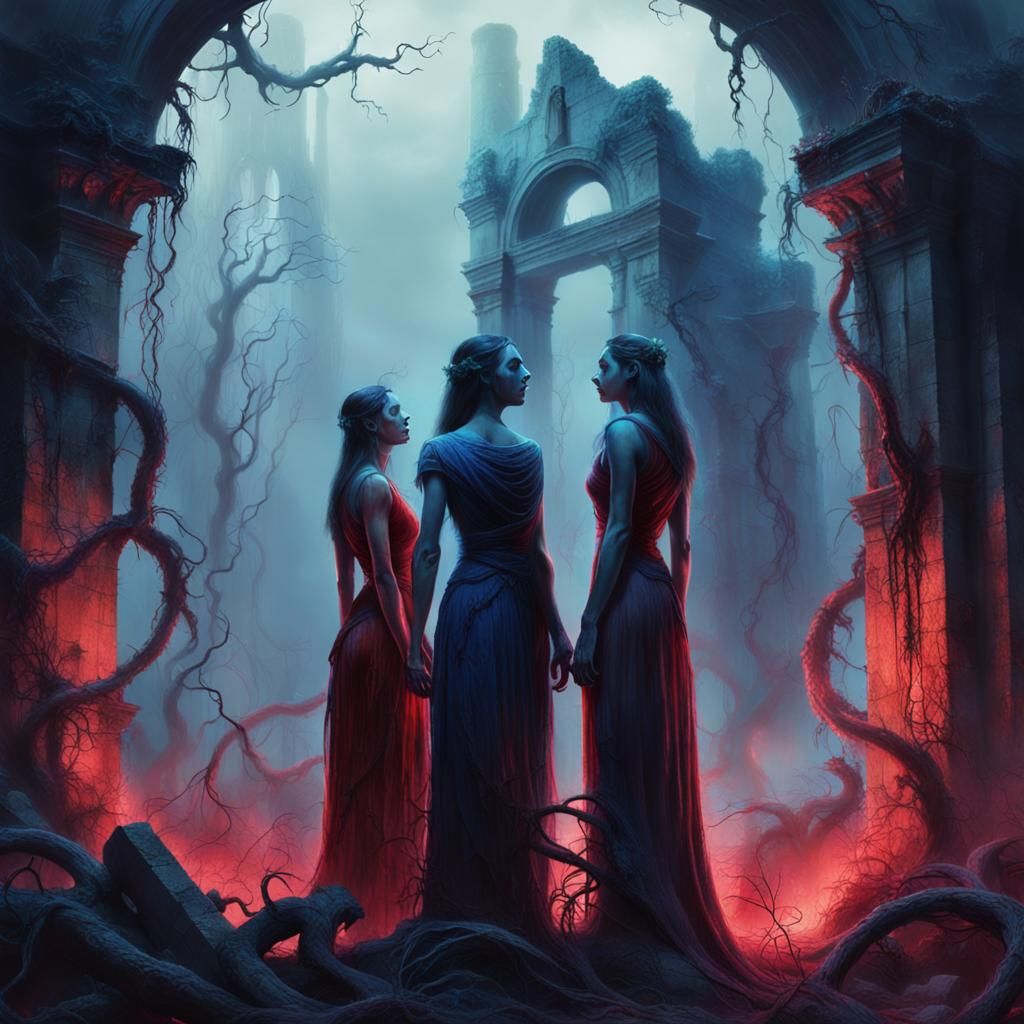 Ethereal Fantasy: Two Women in Agony