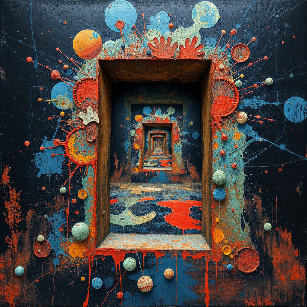 Psychedelic Interdimensional Art as Oil Painting