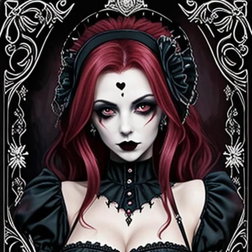 Gothic Queen of Hearts AI Image