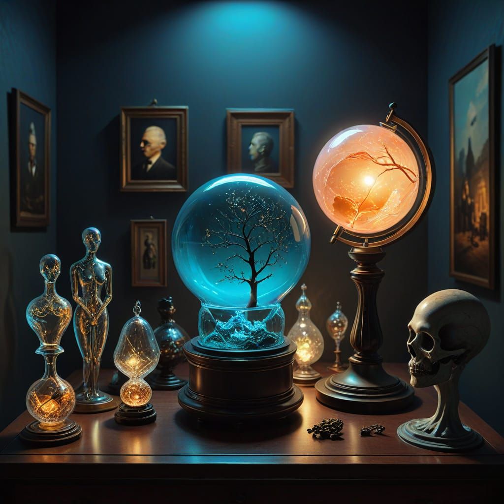 Surreal Artifacts Exhibition in Magritte Style