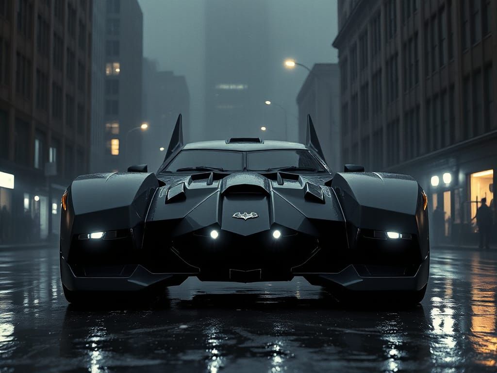 Gotham's Brutalist Batmobile Dominates Dark Streets