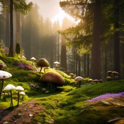 Earth-Themed Mushroom in Hyperrealistic Style