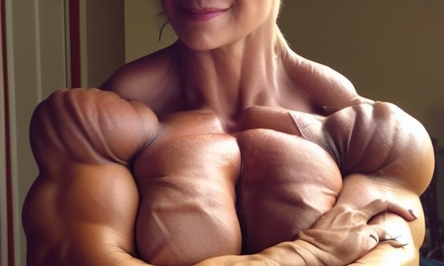 Muscular Female Bodybuilder with Ripped Physique