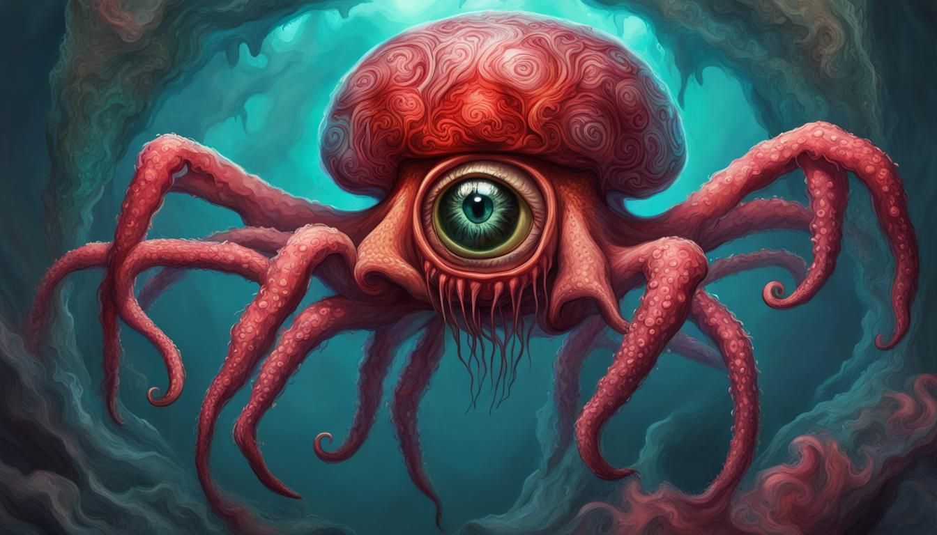 Hyperrealistic Spider-Kraken Fusion with Mandala Details