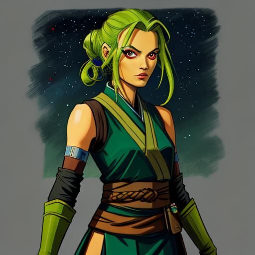 Mirialan Jedi Padawan with Red Eyes