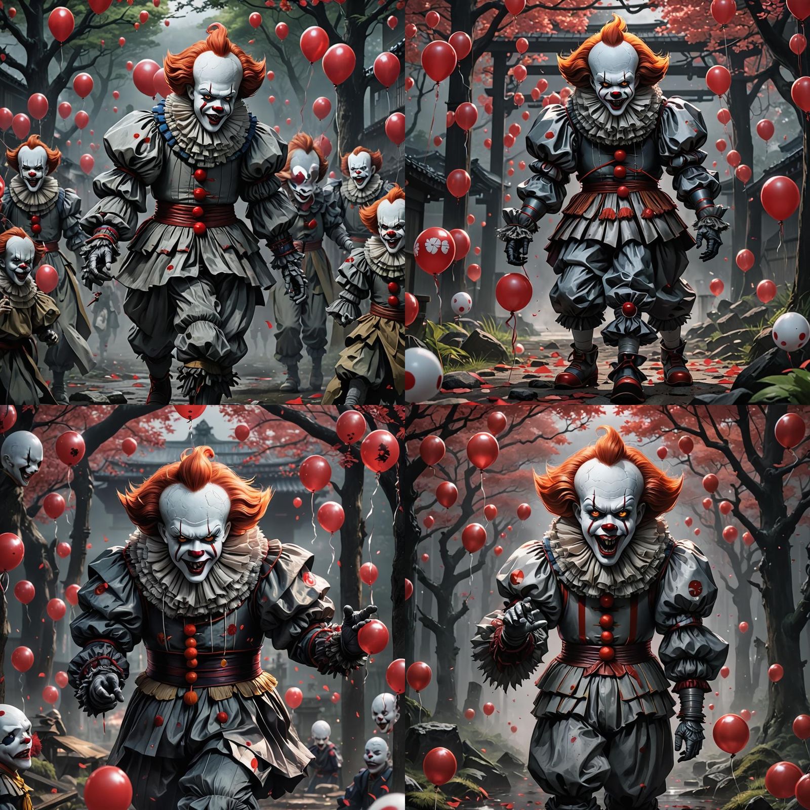 Pennywise in Japanese Anime Horror Scene