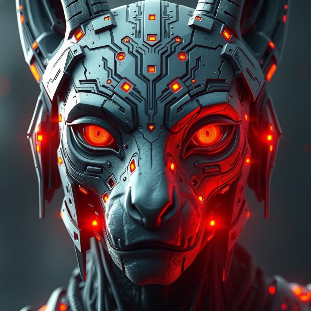 Cyberpunk Anubis God of the Digital Underworld
