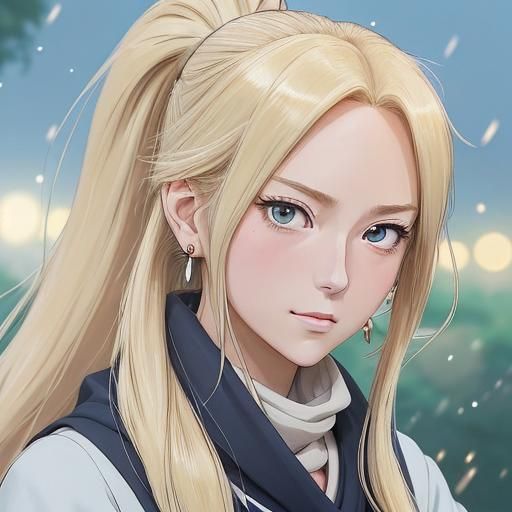 Anime Girl with Blonde Hair in Ghibli Style