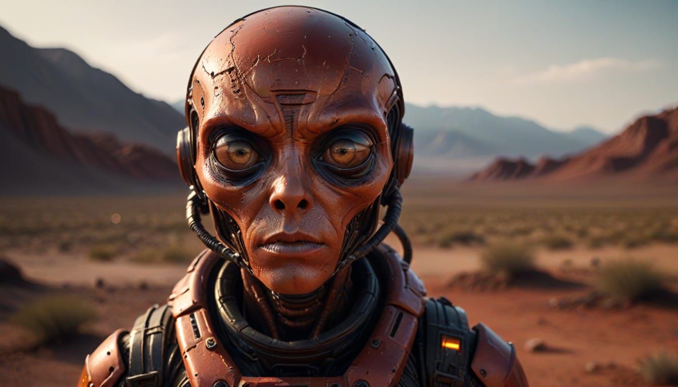 Ethereal Alien Portrait in Moody, Cinematic Lighting