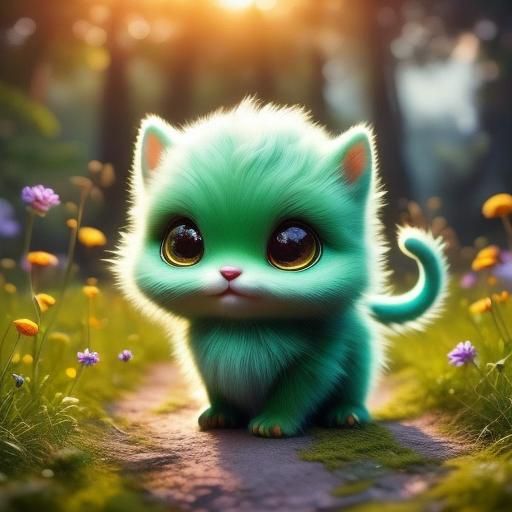 Watercolor Critter with Glass Glow Effect