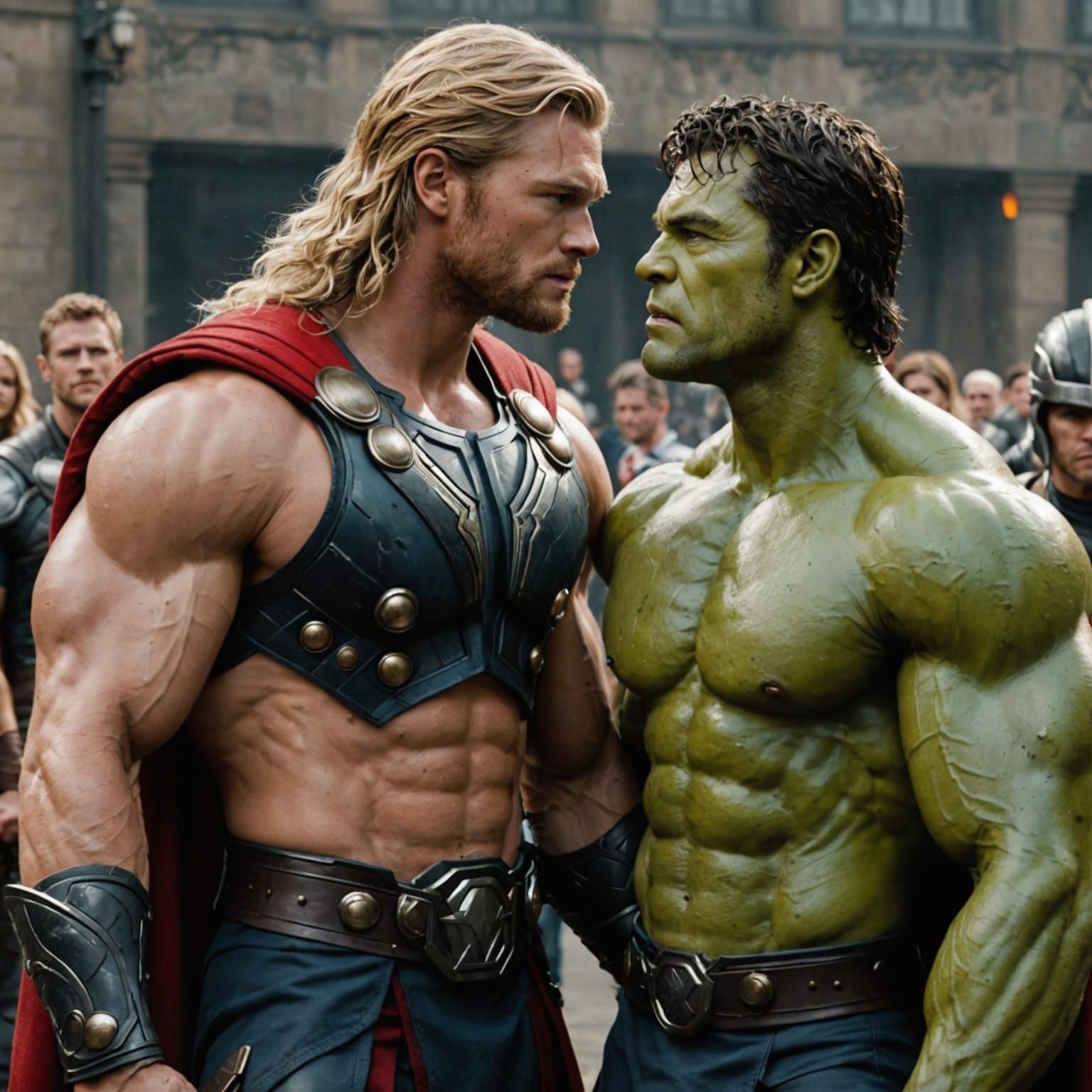 Thor and Hulk Share a Muscular Kiss