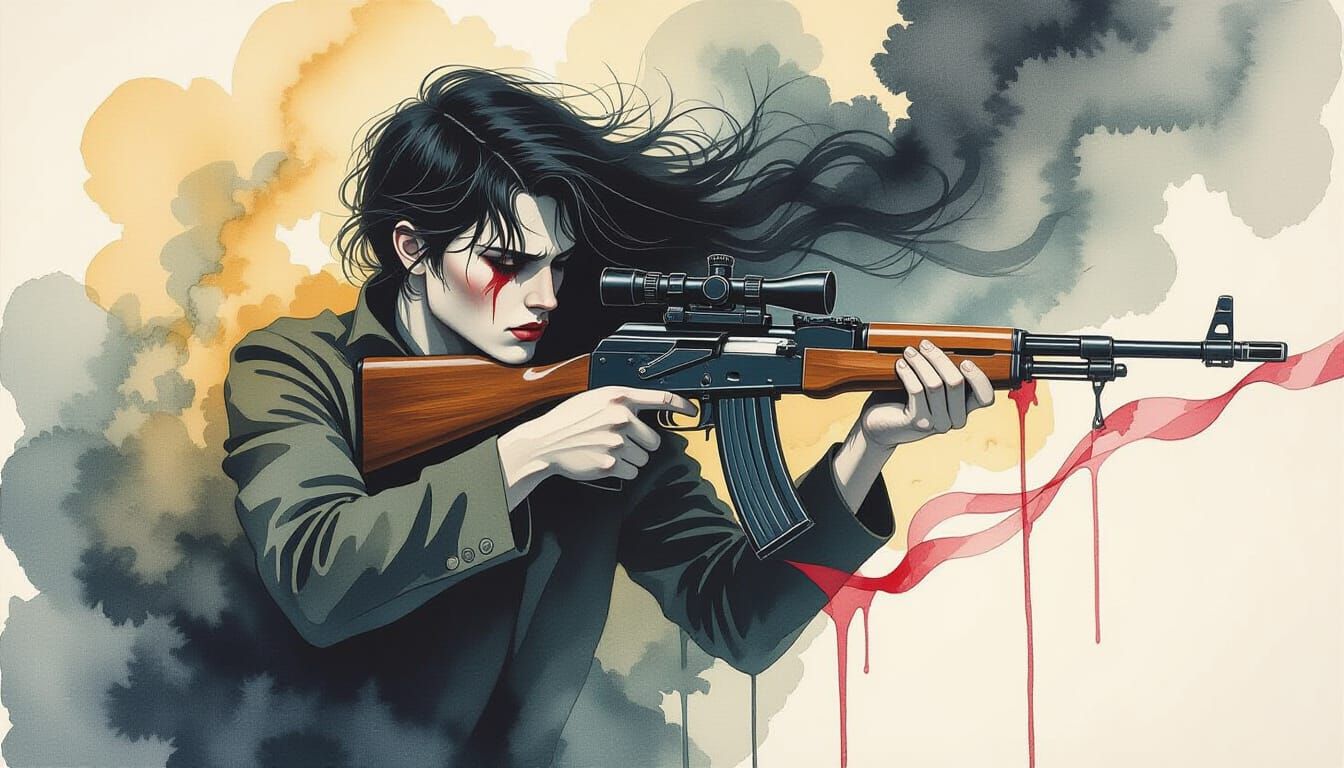 Dark Moody Watercolor Art Inspired by Léon Spilliaert