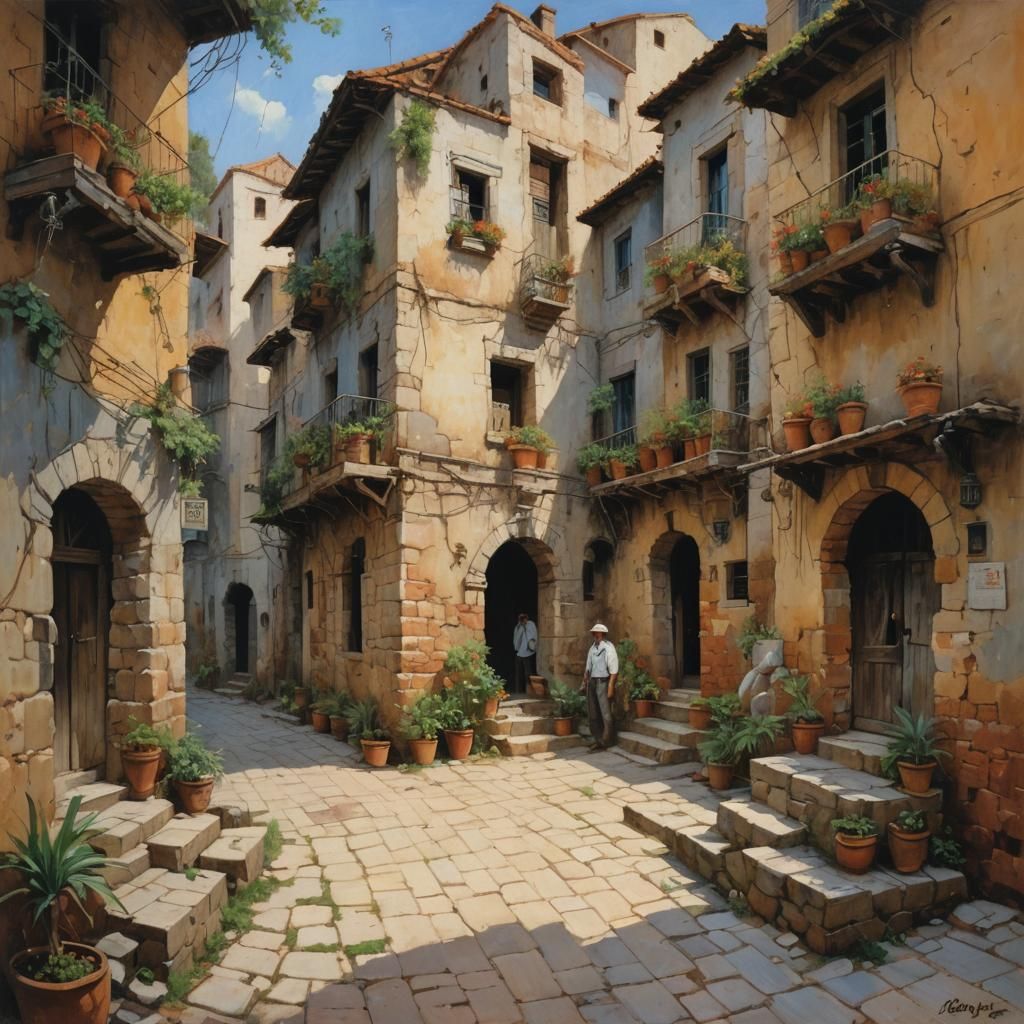 Chocolate, Pot, and Soup as Oil Painting