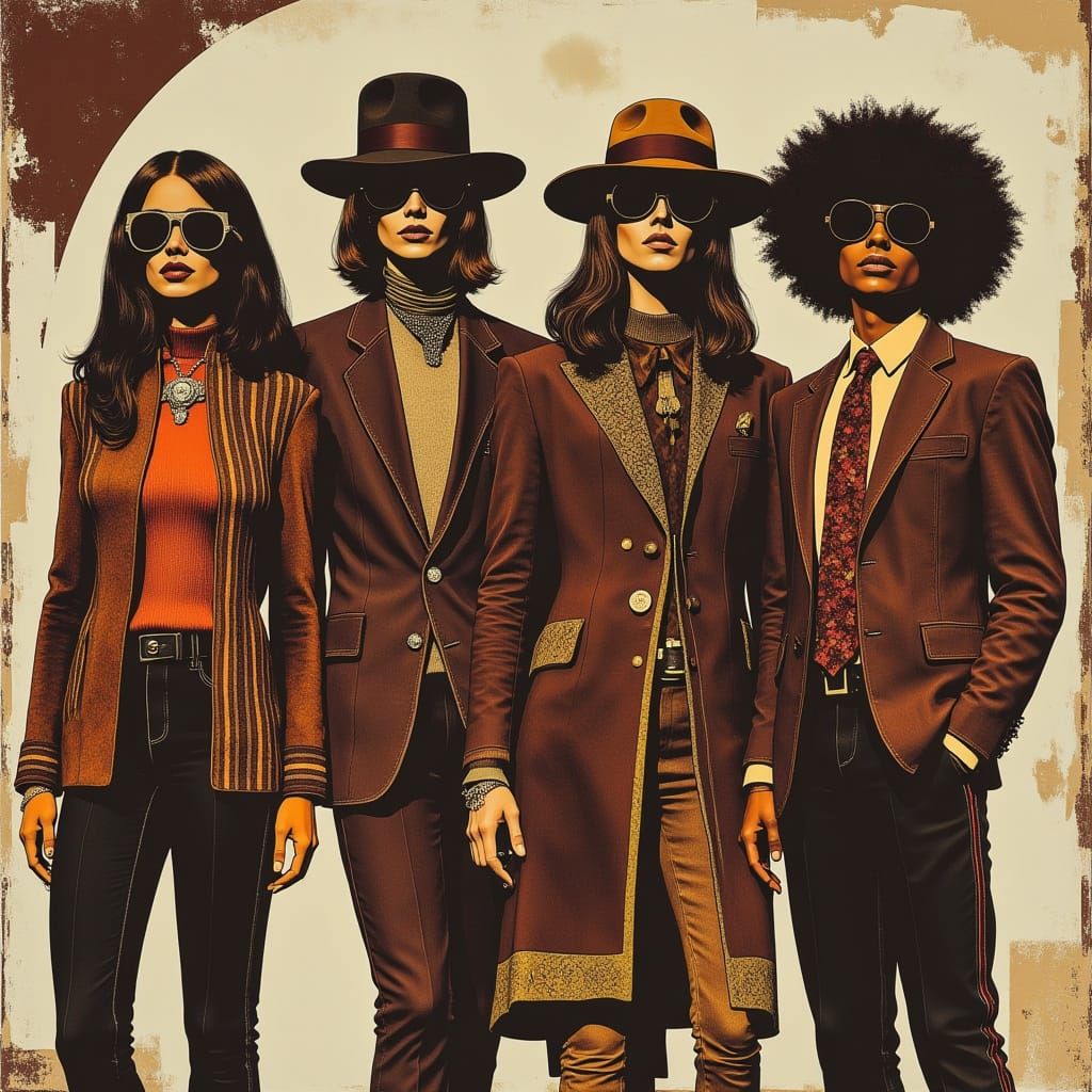 Groovy 1970s TV Detectives in Retro Style