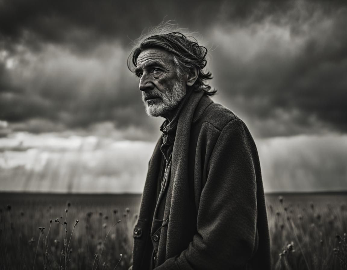 Dramatic Prairie Landscape in Ansel Adams Style
