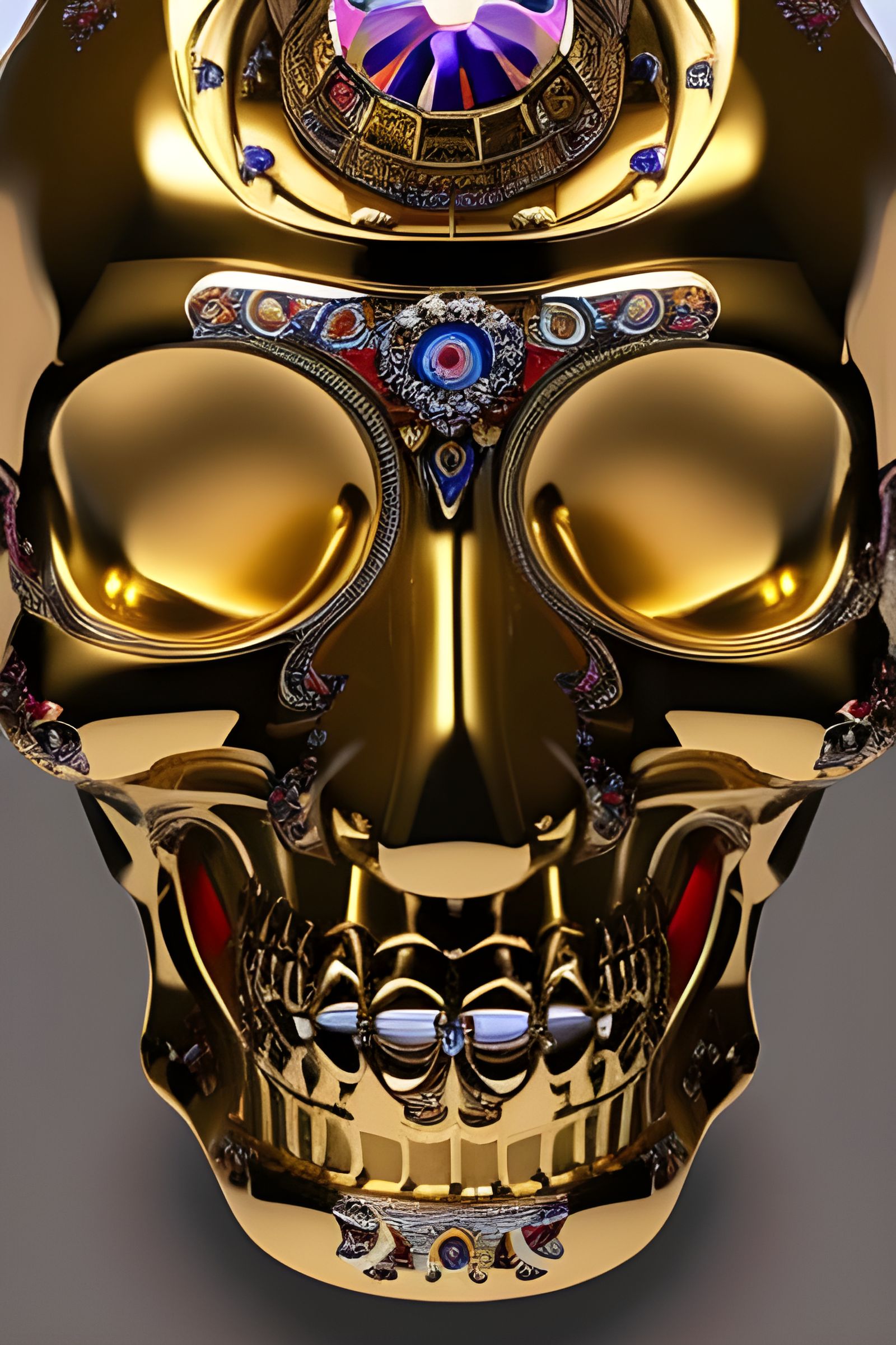 Beautiful golden human skull - 9436