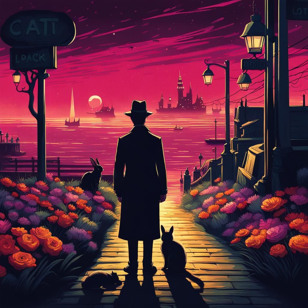 Grimdark Blackpool: Surreal Fantasy Portrait in Film Noir St...