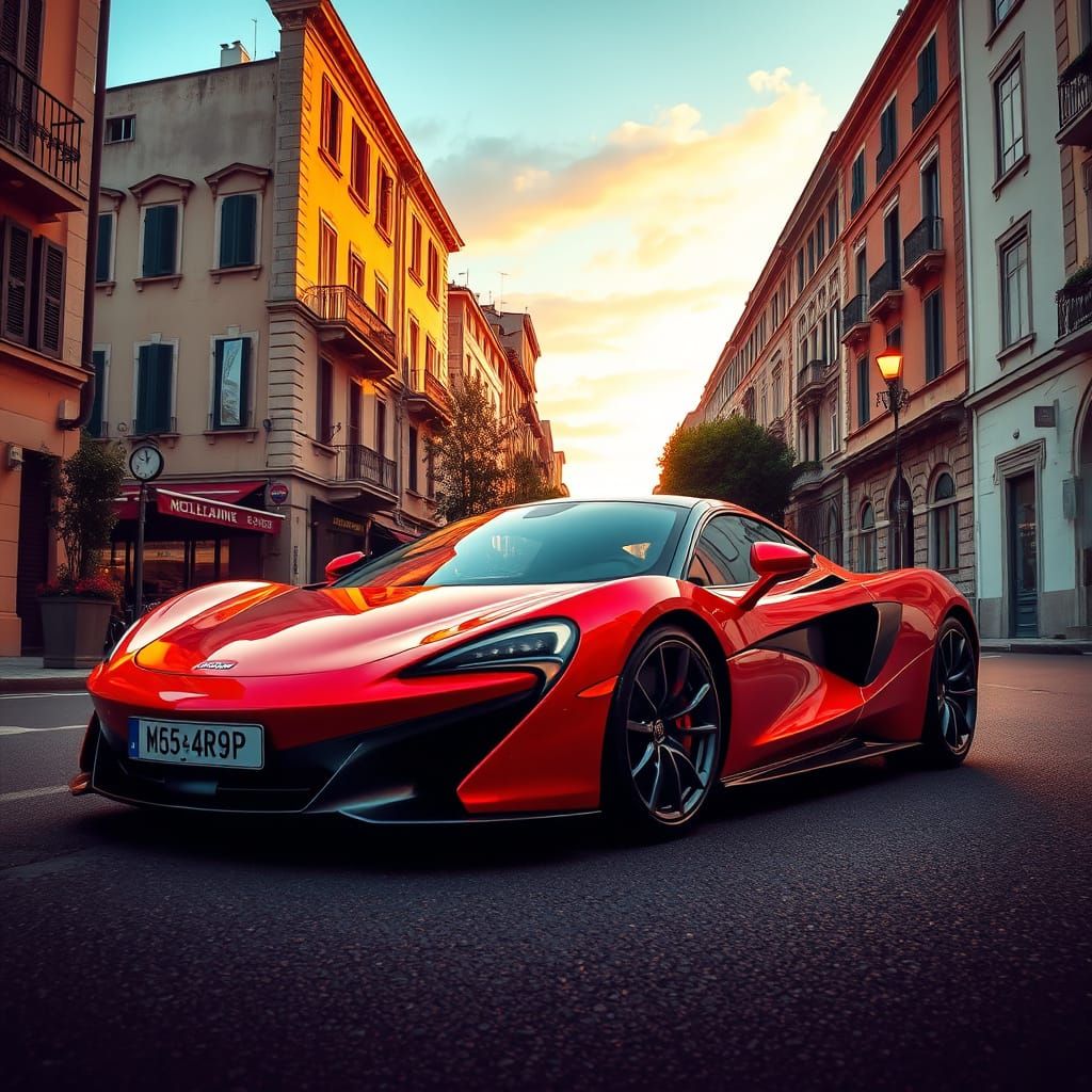 McLaren in Barcellona at Sunset