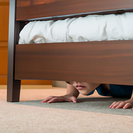 Eerie Shadow Figure Hiding Under Bed