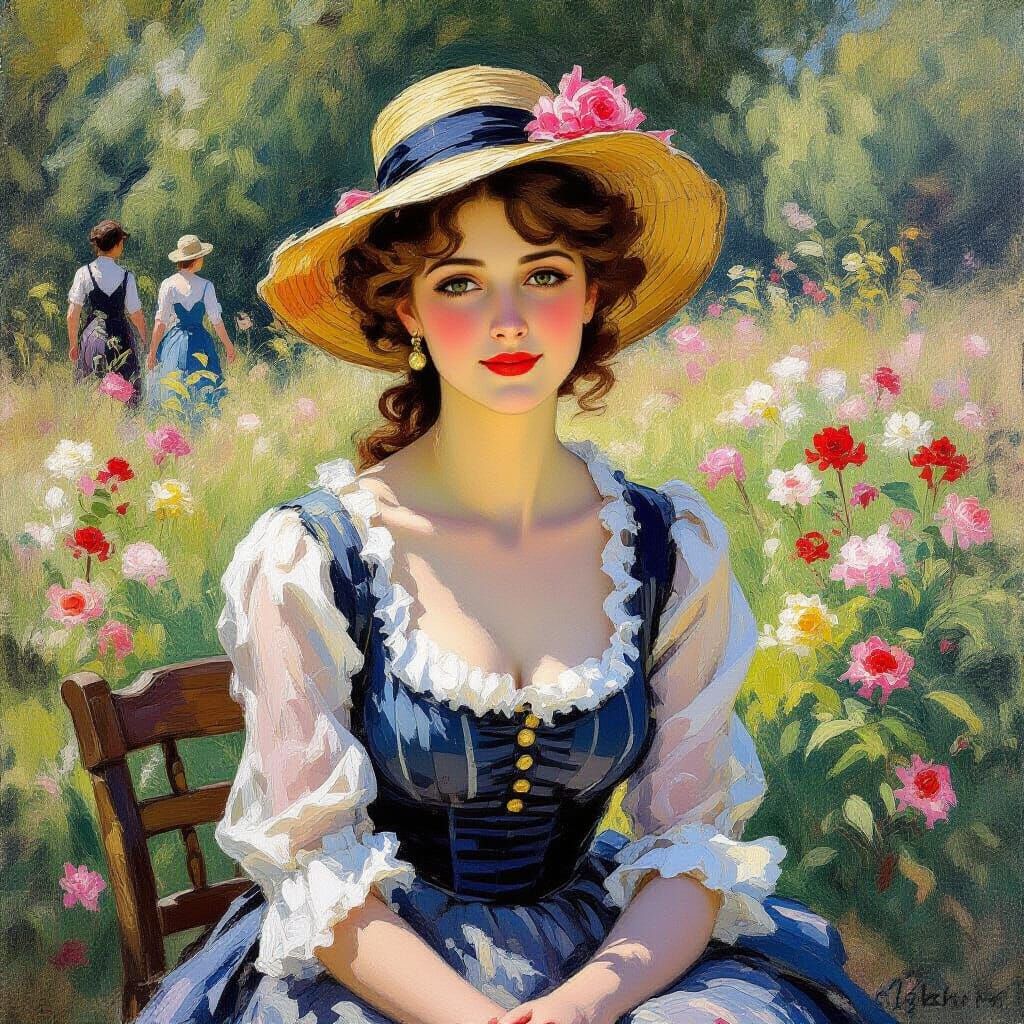 Impressionist Portrait in Renoir Style