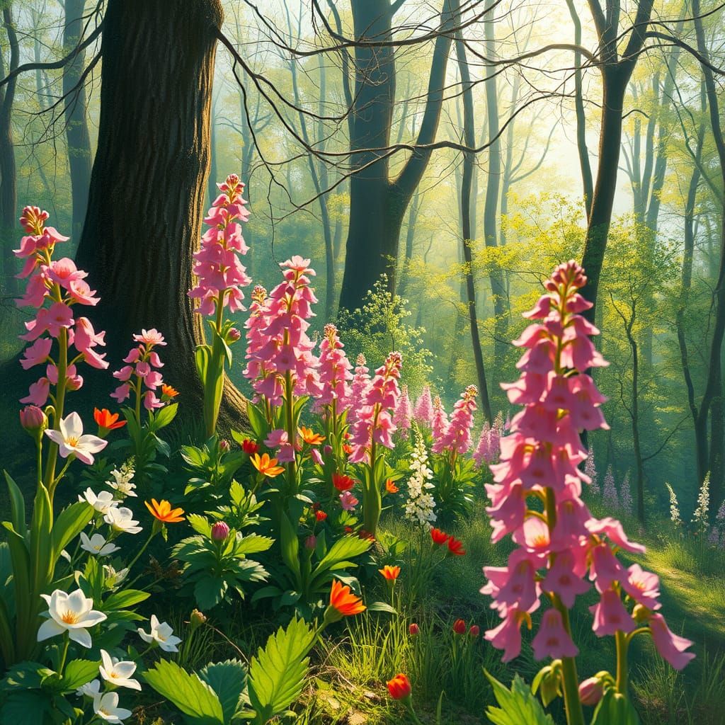 Vibrant Spring Landscapes in Impressionist Style