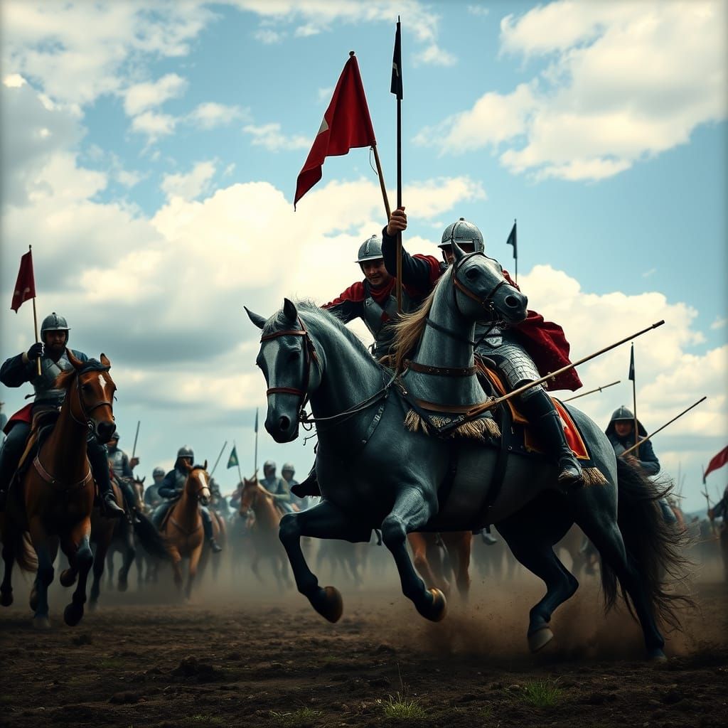 Medieval Knights Engage in Traditional Jousting Tournament