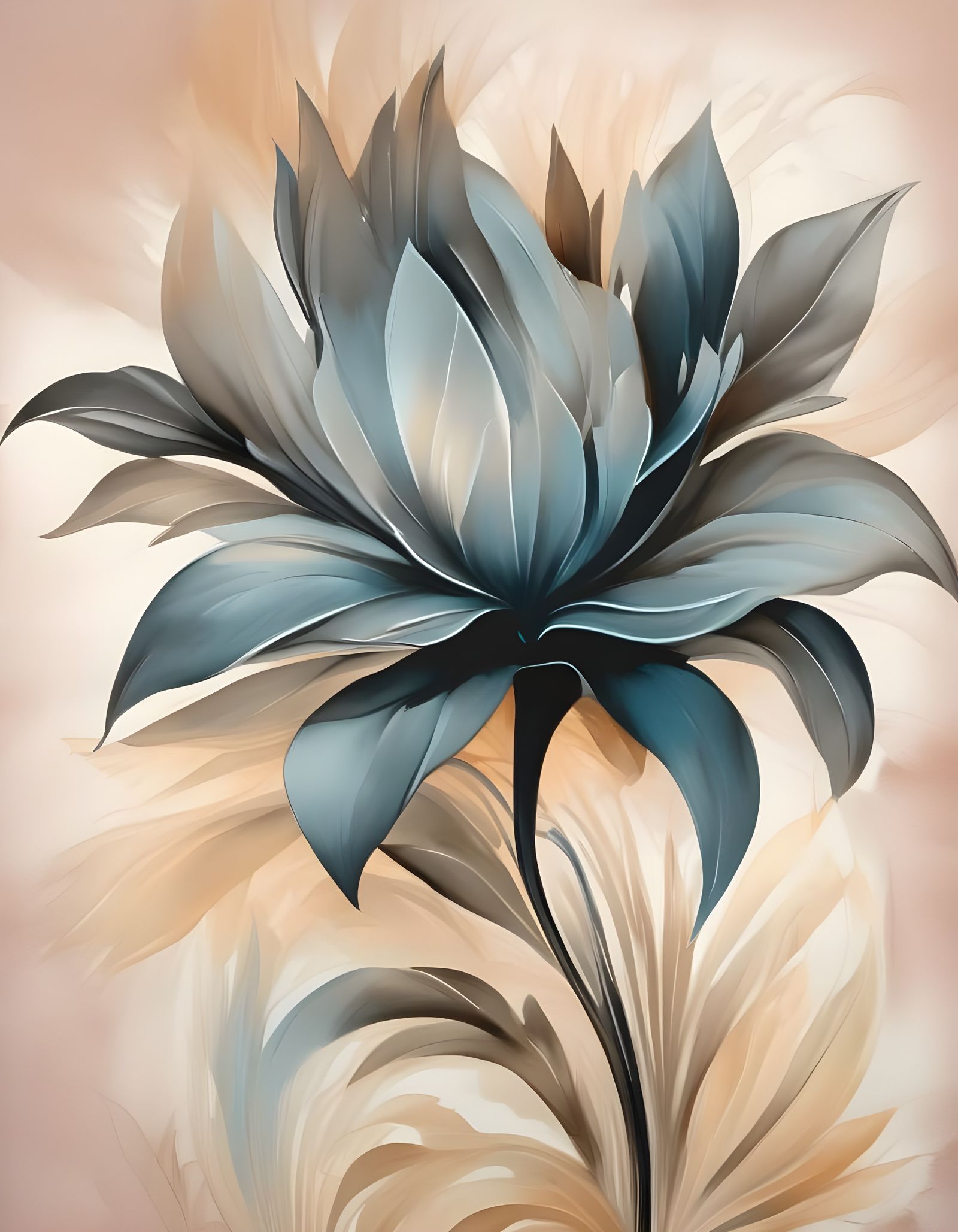 Blue Floral Abstract