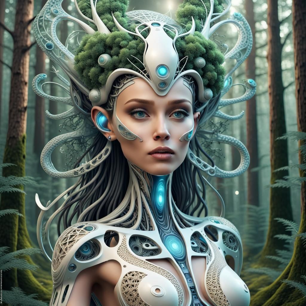 Goddess Celebrates Birthday in Futuristic Scandinavian Fores...