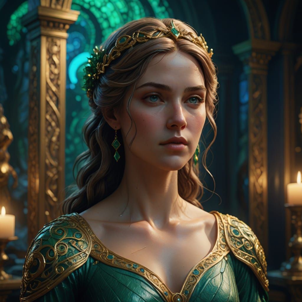 Hyper-Realistic Wax Goddess in Classical Pose